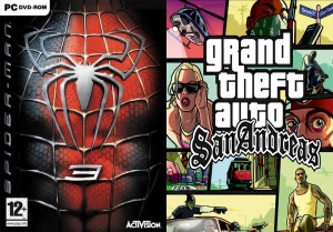Grand Theft Auto: San Andreas + GTA + Free Spiderman (3 PC Discs)