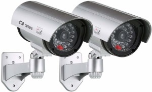 SOCHEP 2PCS CCTV Camera with Waterproof IR Wireless Flashing Red LED Light Security Camera
