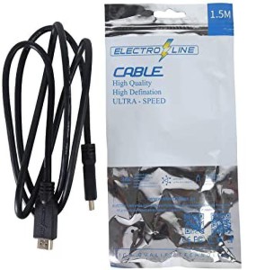 Electroline HDMI 1.5 MTR 1.5 m HDMI Cable(Compatible with Smart TV, Laptop, DVD Player, Black)