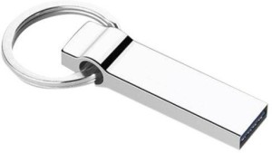 Karibu Metal keychain Pendrive 32 GB Pen Drive(Silver)