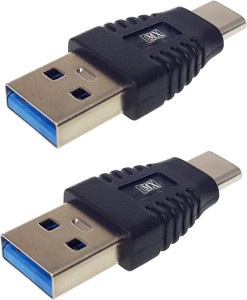 MX 2Pcs of USB 3.1 Type C Female to USB 3.0 A Male Adapter Converter Support Data Sync and Charging USB Adapter(Black)