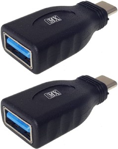 MX 2Pcs of USB Type C to USB 3.0 Adapter Aluminium Thunderbolt 3 to USB3.0 OTG Connector USB Adapter(Black)