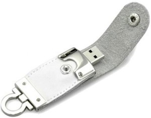 Karibu Leather Button White 8 GB Pen Drive(White)
