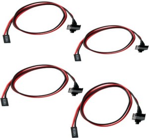 CUDU 4 Pack 2 Pin SW PC Case Power Cable on/Off Push Button ATX Computer Switch Wire- 18 inch 0.45 m Power Cord(Compatible with Computer Motherboard, Black, Red, Pack of: 4)