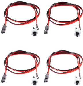 CUDU ATX PC Computer Motherboard Power Cable Switch On/Off/Reset Button Computer Cable 50cm Length (pack of 4) 0.5 m Power Cord(Compatible with computer, Black, Red, Pack of: 4)