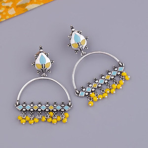 Flipkart Buy Voylla Bagh E Fiza Yellow Beads Earrings Brass