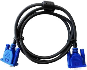 CUDU Black Blue VGA 15 Pin Male to Male Plug Computer Monitor Cable Wire Cord 1.5M (4.9 Feet) 1.5 m VGA Cable(Compatible with computer, HDD, SSD, Projector, Black, Blue, One Cable)