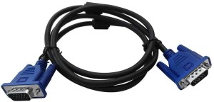 Fexy 1.5 Meter 15 Pin Male to Male VGA Cable 1.5 m VGA Cable(Compatible with Computer, Black, One Cable)
