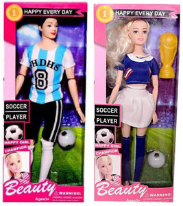 aroraonlinetraders Barbie Ken Football Soccer Player Combo