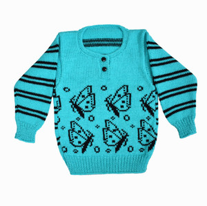 Softknit Woolen Self Design Round Neck Casual Baby Boys Baby