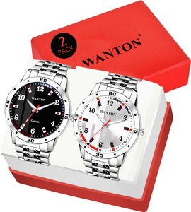 WANTON Stainless steel attractive multicolor dial combo set of 2 watch for boys Analog Watch For Men Buy WANTON Stainless steel attractive multicolor dial combo set of 2 watch for