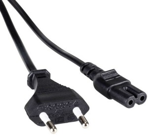 CUDU 2-Pin 1.5 Meter Universal AC Laptop Power Cable Cord (Not for Trimmer) 1.5 m Power Cord(Compatible with laptop, Camera, TV, Printer, Black, One Cable)