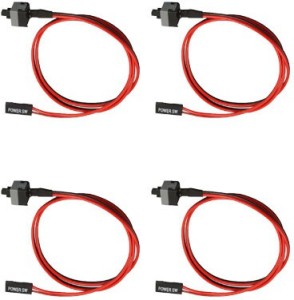 CUDU [4 Pack] 2 Pin 18 Inch SW PC Desktop Power Cable on/Off Push Button ATX Computer Switch Cord 45CM 0.45 m Power Cord(Compatible with computer, Black, Red, Pack of: 4)