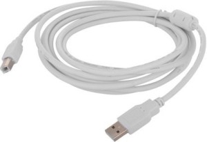 KAM PRINTER CABLE Micro USB Cable 5 m 5 m Power Cord(Compatible with Printer/PC/External Hard Drive, White)