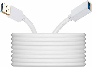 KAM 3.0 Extension Cable - A Male to A Female 3 m 3 m Power Cord(Compatible with Printer/PC/External Hard Drive, White)