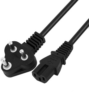 Sadow Computer Power Cable Cord for Desktops PC and Printers/Monitor SMPS Power Cable IEC Mains Power Cable (Black) (1.5M- Black) 1.5 m Power Cord(Compatible with Computer, SMPS. Printer, Black)