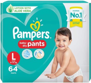 Buy Pampers Baby Dry Pants L 64 count 9  14 kg Online at Best Prices  in India  JioMart