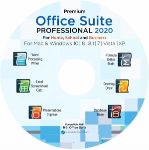 Compatible Office Suite 2020 Professional Edition CD DVD 100% with Microsoft Word and Excel for Windows 10-8-7-Vista-XP Mac OS X(1)