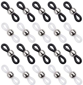 Jdesun 20 Pieces Eyeglass Chain Ends,Adjustable Metal Bead Rubber Ends  Connectors for Eye Glasses Holder Necklace Chain - 20 Pieces Eyeglass Chain  Ends,Adjustable Metal Bead Rubber Ends Connectors for Eye Glasses Holder