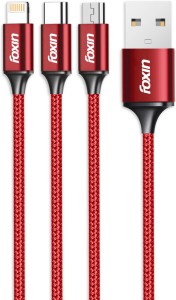 Foxin FDC-MAC03 3 A 1.2 m Kevlar Braiding Power Cord(Compatible with Tablets, Mobiles, Red)