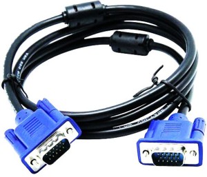 CUDU 15 Pin Male to Male 1.5 Meter VGA Cable for Computer Monitors,Televisions,Desktop, Laptop, Projector 1.5 m VGA Cable(Compatible with computer, TV, Projector, Black, Blue, One Cable)