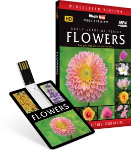 Inkmeo Movie Card - Flowers - Learn about more than 45 different flowers - 8GB USB Memory Stick - High Definition(HD) MP4 Video(USB Memory Stick)