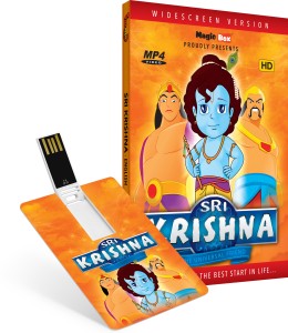 Inkmeo Movie Card - Sri Krishna - English - Animated Stories - 8GB USB Memory Stick - High Definition(HD) MP4 Video(USB Memory Stick)