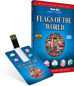 Inkmeo Movie Card - Flags Of The World - With Over 200 Flags From Around The World - 8GB USB Memory Stick - High Definition(HD) MP4 Video(USB Memory Stick)