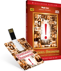 Inkmeo Movie Card - Inventions And Discoveries - Learn about 100 Great Inventions & Discoveries - 8GB USB Memory Stick - High Definition(HD) MP4 Video(USB Memory Stick)