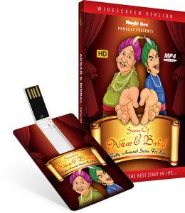 Inkmeo Movie Card - Akbar And Birbal - English - Animated Stories - 8GB USB Memory Stick - High Definition(HD) MP4 Video(USB Memory Stick)