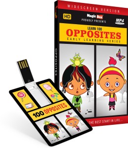 Inkmeo Movie Card - Opposites - Learn 100 Opposites - 8GB USB Memory Stick - High Definition(HD) MP4 Video(USB Memory Stick)