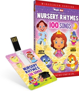 Inkmeo Movie Card - Nursery Rhymes - Animated English Rhymes for Children - 100 Songs - 8GB USB Memory Stick - High Definition(HD) MP4 Video(USB Memory Stick)