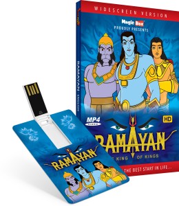 Inkmeo Movie Card - Ramayan - English - Animated Stories from Indian Mythology - 8GB USB Memory Stick - High Definition(HD) MP4 Video(USB Memory Stick)