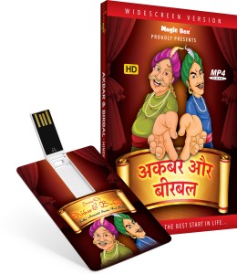 Inkmeo Movie Card - Akbar And Birbal - Hindi - Animated Stories - 8GB USB Memory Stick - High Definition(HD) MP4 Video(USB Memory Stick)