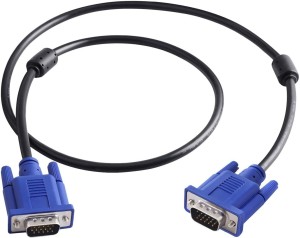 CUDU 15 Pin Male to Male 1.5 Meter (4.8 FT ) VGA Cable for Computer Monitors, Televisions,Desktop, Laptop (Black) 1.5 m VGA Cable(Compatible with computer, Monitor, CPU, Black, One Cable)