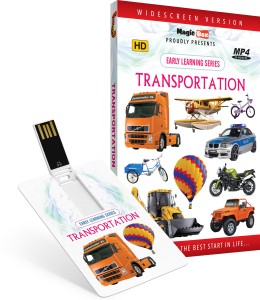 Inkmeo Movie Card - Transportation - Learn about 70 different modes of Transport - 8GB USB Memory Stick - High Definition(HD) MP4 Video(USB Memory Stick)
