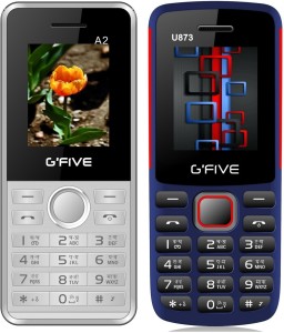 GFive A2 & U873 Combo of Two Mobiles(White : Blue)