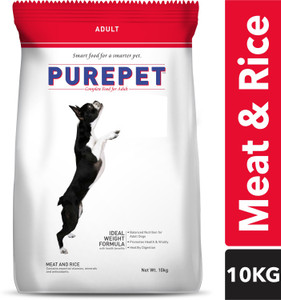 purepet Meat and Rice 10 kg Dry Adult Dog Food Price in India Buy purepet Meat and Rice 10 kg Dry Adult Dog Food online at Flipkart