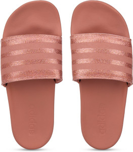 Adidas rose gold slides best sale