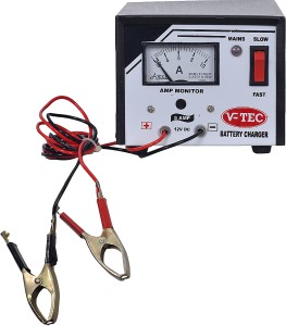 V-TEC CH-022B BATTERY CHARGER(BODY BLACK, FRONT WHITE)
