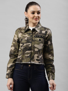 Ladies army print discount jacket