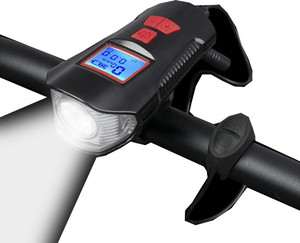 LISTA 3 in 1 Bike Headlight and Taillight Sets with LCD Display LED