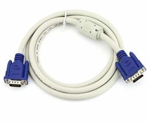 Techytech Male to Male VGA Cable Support PC/Monitor/LCD/LED, Plasma, Projector, TFT 1.5 m VGA Cable(Compatible with Pc, Blue & White)