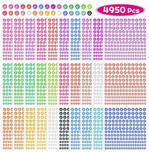 Rhinestone Stickers, Anezus 4950pcs Adhesive Stick on Gems Face Jewels  Stickers Self Adhesive Rhinestones for Crafts, Makeup and Decorations (30