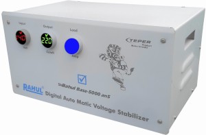 Rahul Base-5000 an5 Kva/20 Amp,3 Booster,Input 140-280 Volt,Use a Maximum of 20 Amp Load, with 2+1 Metar Input,Output+Load Indicator With Over Load MCB, Mainline Automatic Voltage Stabilizer Automatic Voltage Stabilizer(White)