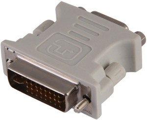 HL TECHNOLOGY Gold Plated DVI (24+5 ) Male to VGA HD15pin Female Converter Adapter 0 m DVI Cable(Compatible with computer,laptop, White, One Cable)