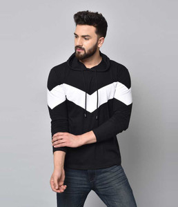 stylesmyth Colorblock Men Hooded Neck Black T Shirt Buy