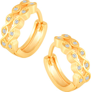 Flipkart Buy MEENAZ American diamond Traditional 1 One Gram Gold Hoops Stylish Fancy Party wear Golden Solitaire CZ Stone AD Bali Stud Ear rings Set Tops Earrings for girls women