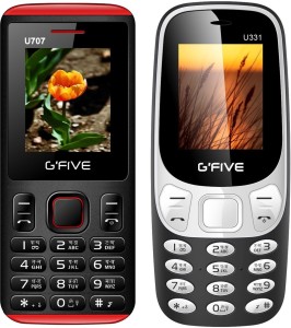 GFive U707 & U331 Combo of Two Mobiles(Black Red : Black)