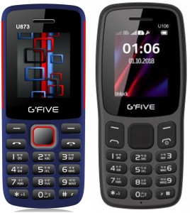 Gfive U873 & U106 Combo of Two Mobiles(Blue Red : Black)
